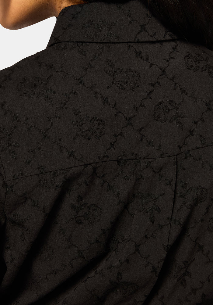 Dusha Garden Embroidered Shirt - Black