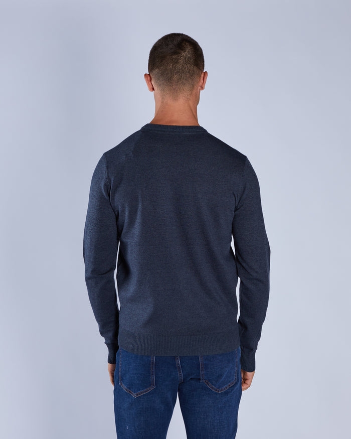 Dylan Round Neck Petrol Blue Marl