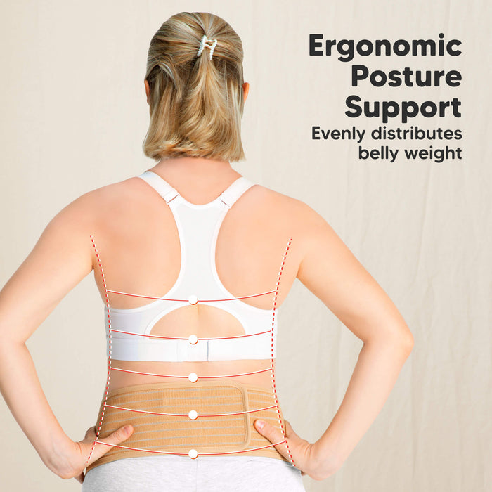 Ergonomic Posture Support: Evenly distributes belly weight