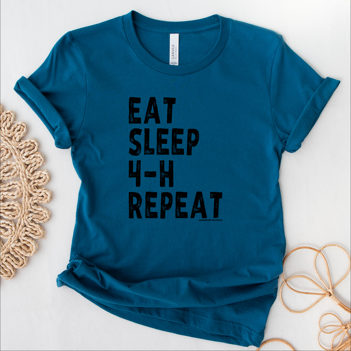 Eat Sleep 4-H Repeat – Bella Canvas T-Shirt
