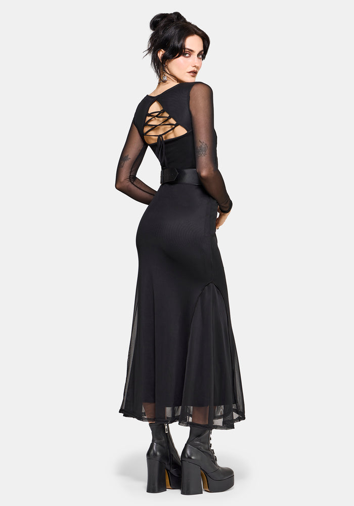 Ebonine Backless Maxi Dress