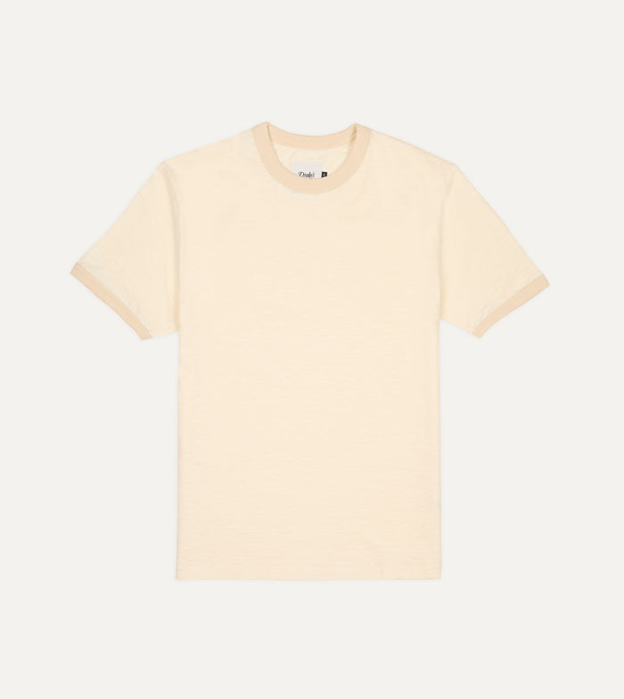 Ecru Tonal Ringer T-Shirt