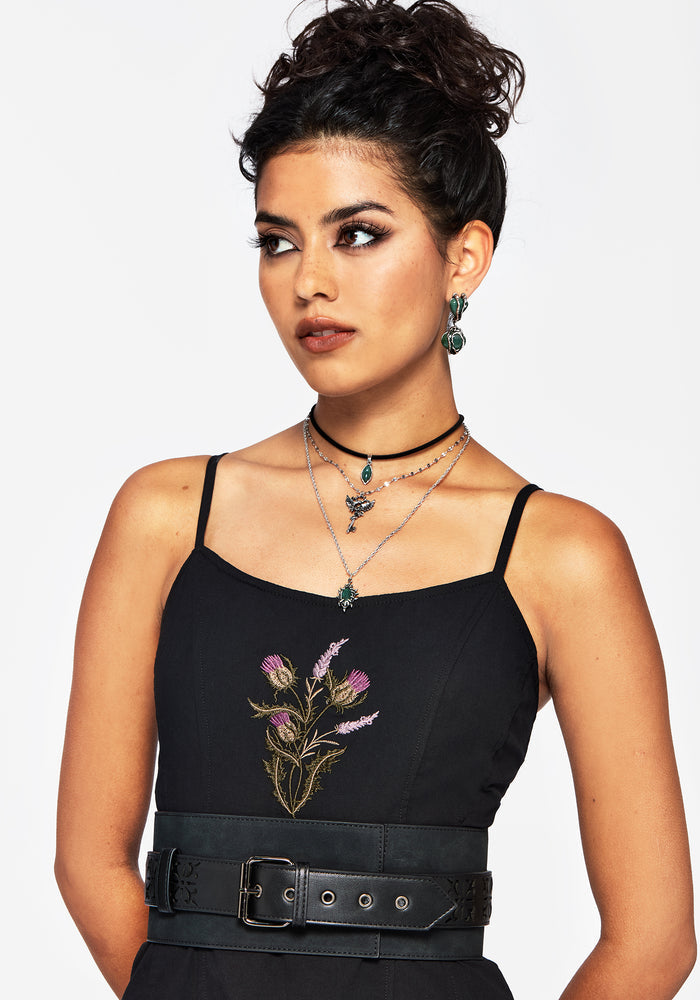 Eugenia Cross Cut Out Detail Faux Suede Waist Belt