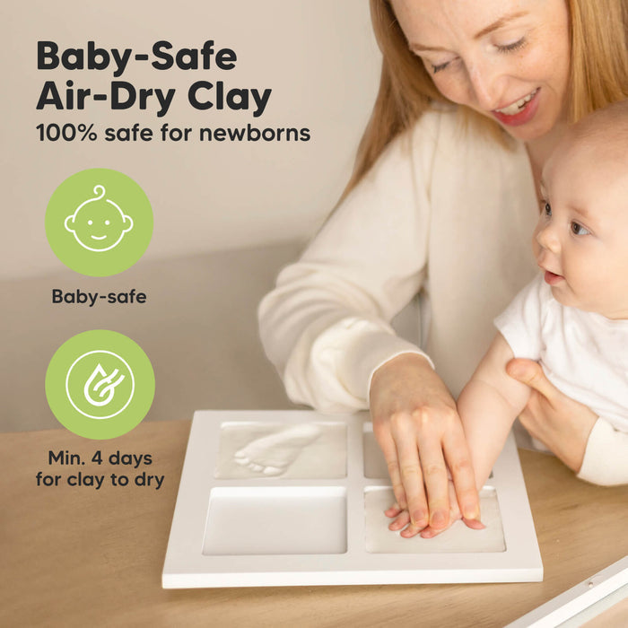 Baby-Safe Air-Dry Clay: 100% safe for newborns, Min. 4 days for clay to dry