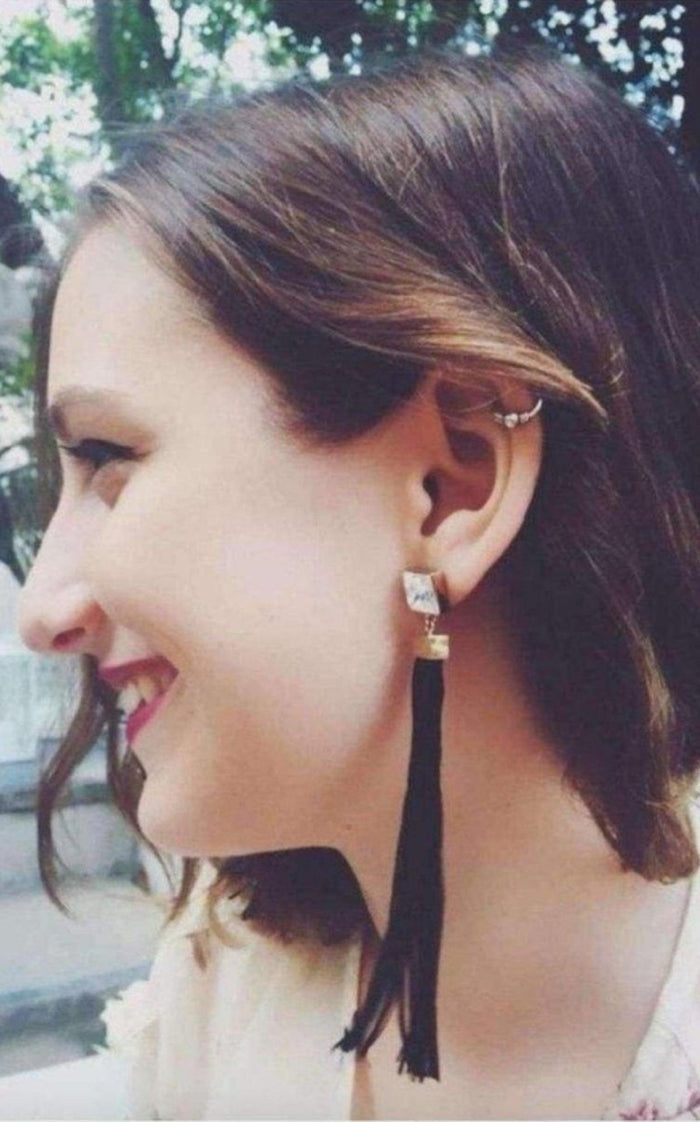 May Moma Fay Rose Gold Fringes Crystal Earrings - Runway Catalog