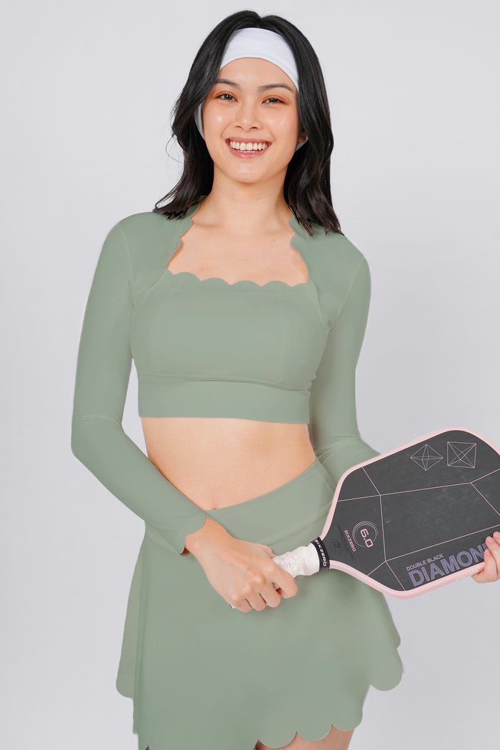 Forget-Me-Not Cape Long Sleeve Bra Tank
