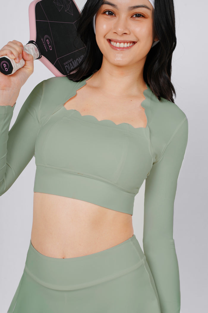 Forget-Me-Not Cape Long Sleeve Bra Tank