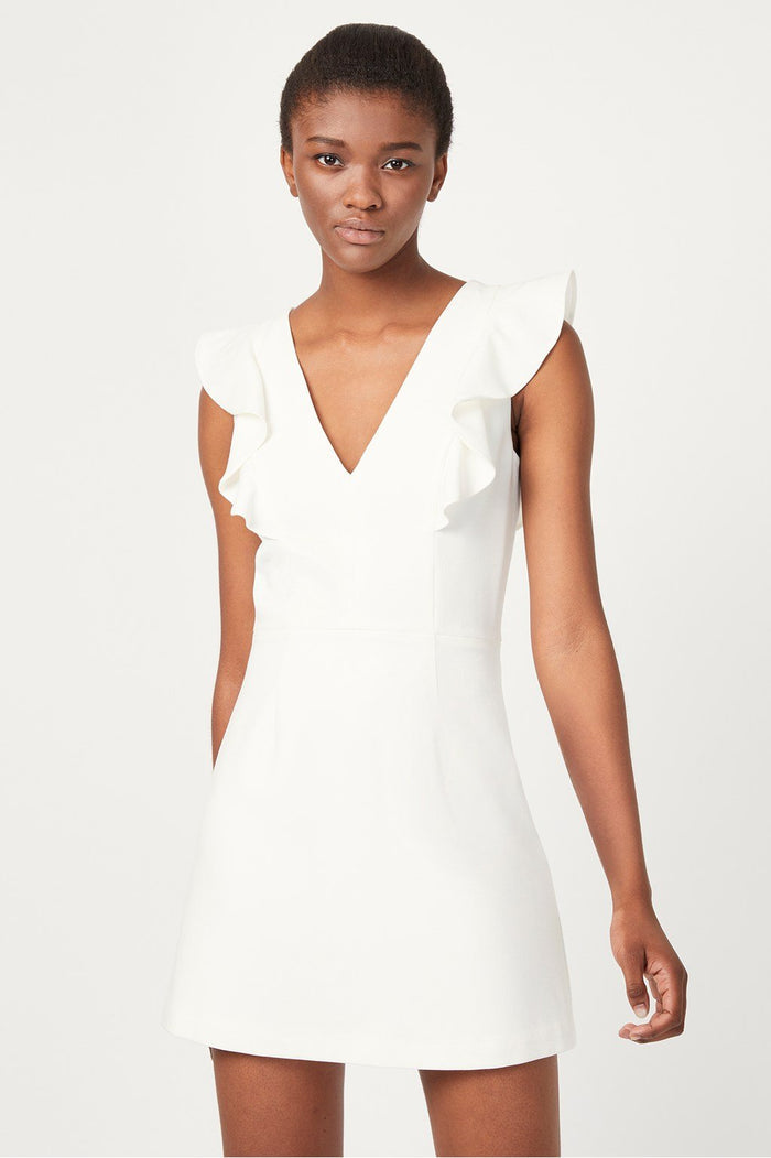 Front view of the French Connection Cameron Dress - Summer White