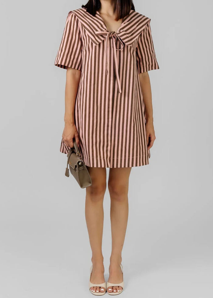 Freya Striped Mini Dress - Pink Stripes