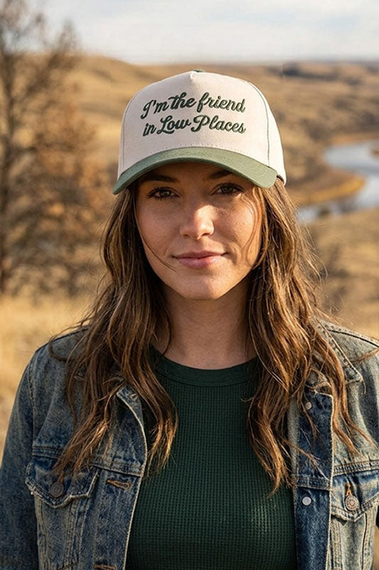 "Friend in Low Places" Two-Tone Ball Cap-Cute-Trendy-Shop-Womens-Boutique-Clothing-Store