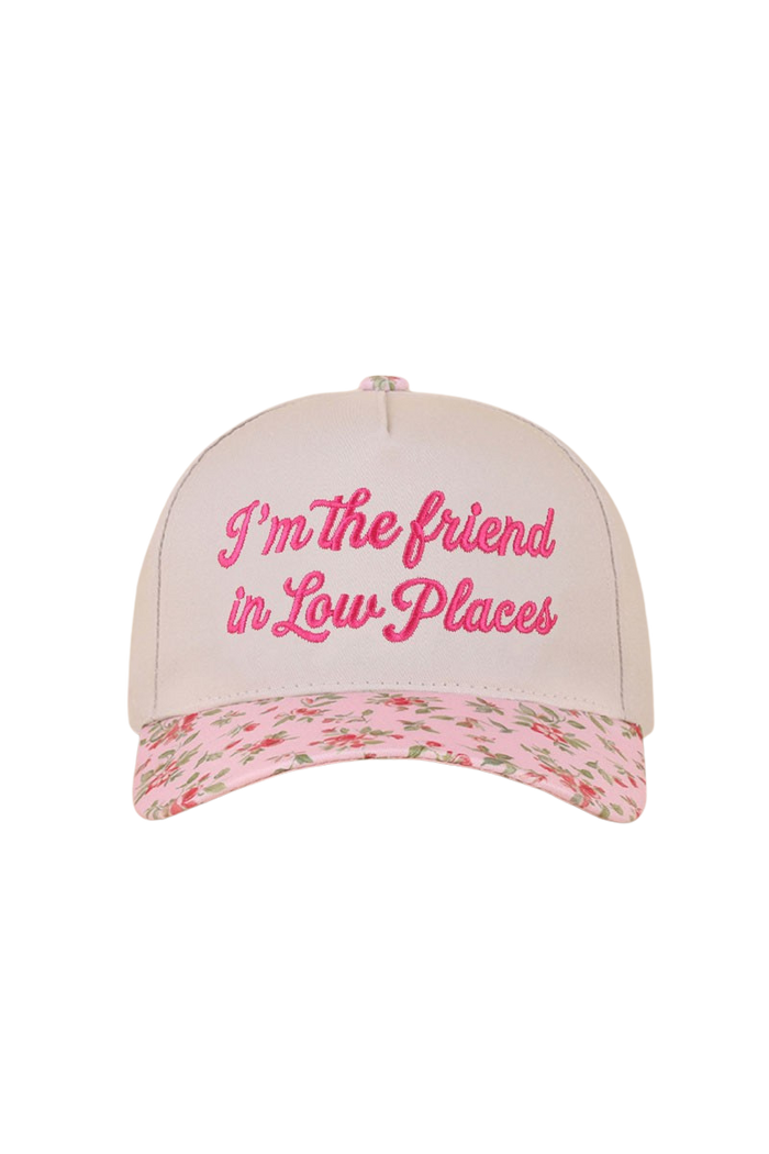 "Friend in Low Places" Two-Tone Ball Cap-Floral-Cute-Trendy-Shop-Womens-Boutique-Clothing-Store