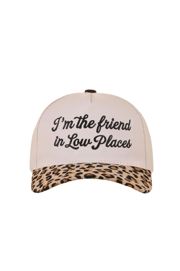 "Friend in Low Places" Two-Tone Ball Cap-Leopard-Cute-Trendy-Shop-Womens-Boutique-Clothing-Store