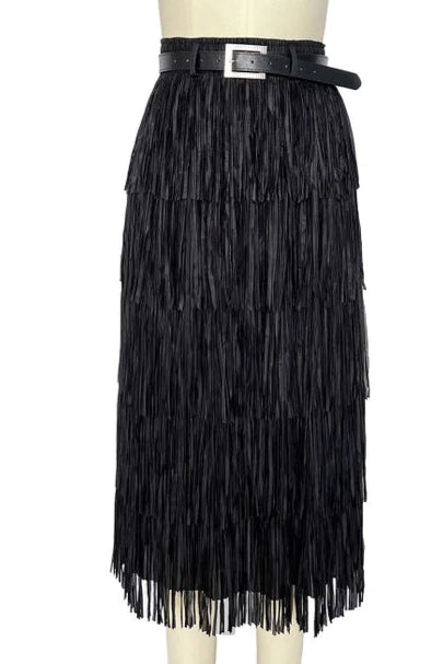 Style the Fringe Layered Skirt exclusively at Born To Glam