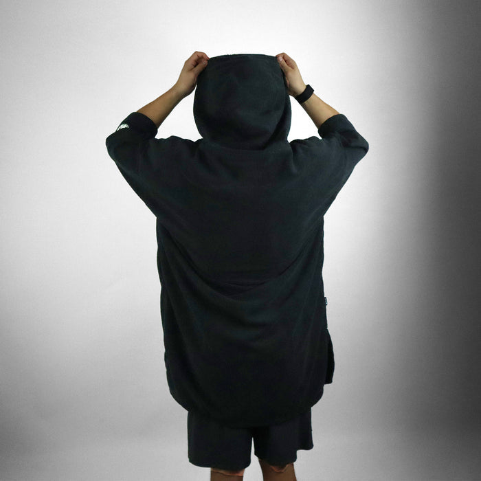 Full Zip Hooded Towel - Black