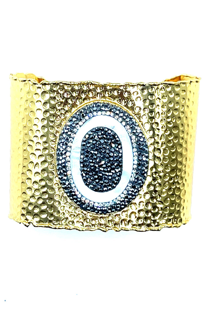 Style the Gemstone Gold Adjustable Statement Cuff Bracelet exclusively at Born To Glam
