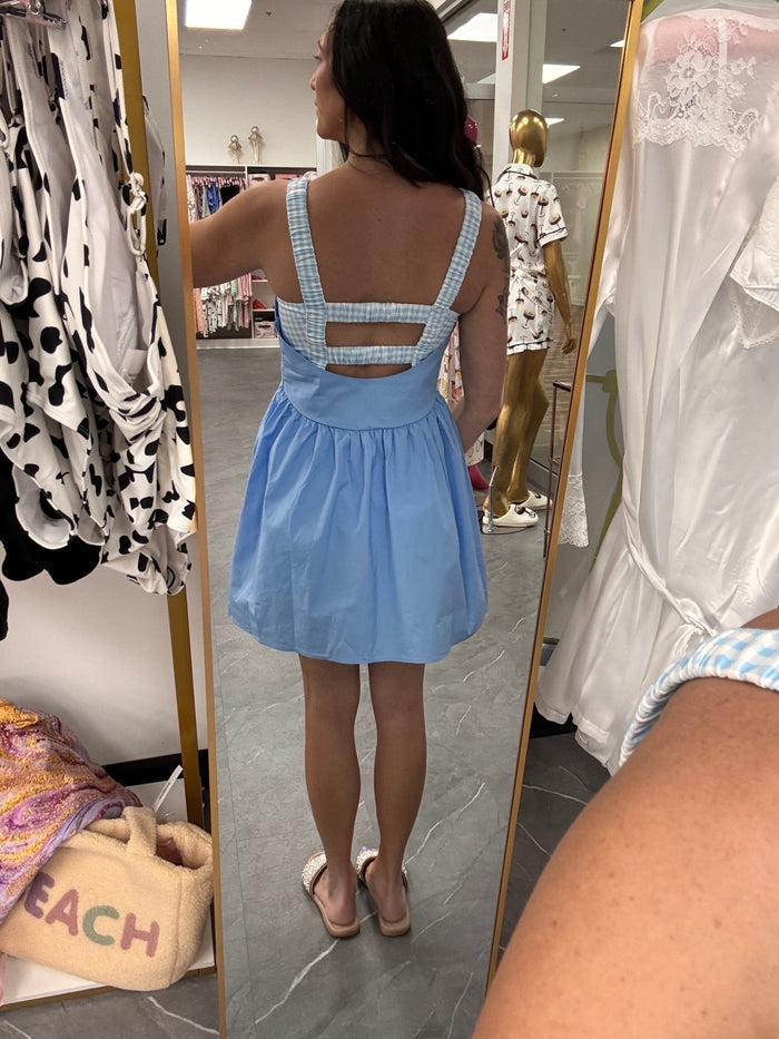 Gingham Athletic Dress - Blue - Intimate Whispers