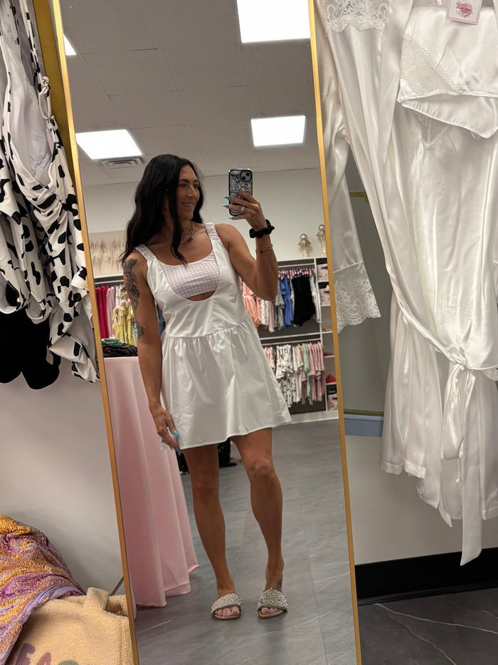 Gingham Athletic Dress - Pink/White - Intimate Whispers