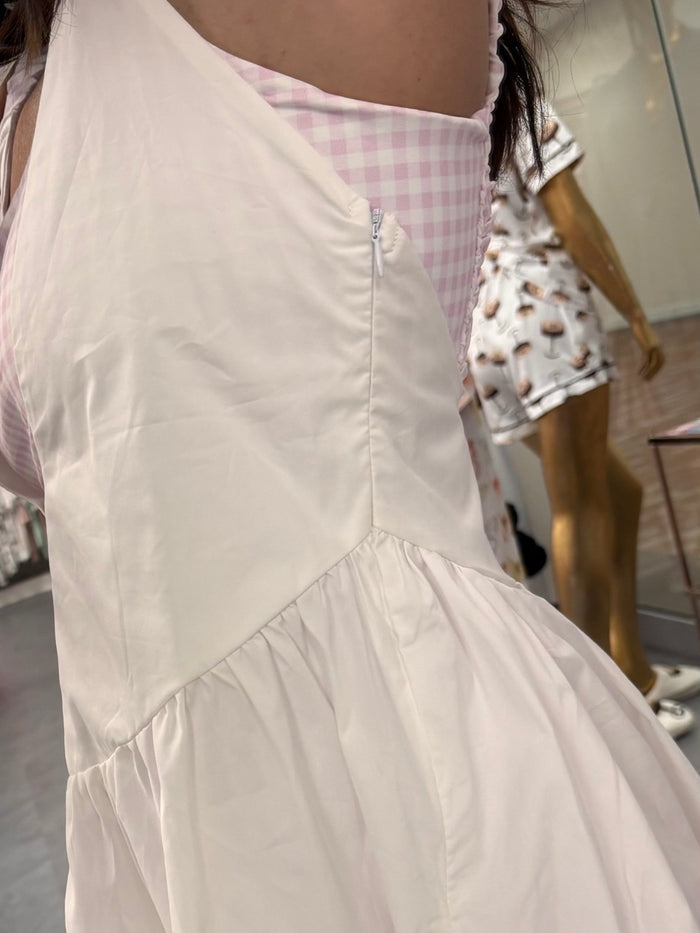Gingham Athletic Dress - Pink/White - Intimate Whispers