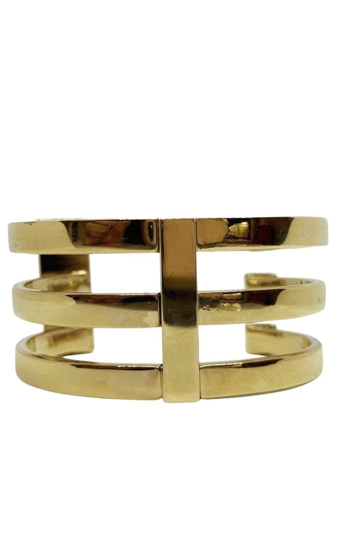 May Moma Gold Fay Black Onyx Semiprecious Baguette Bracelet - Runway Catalog