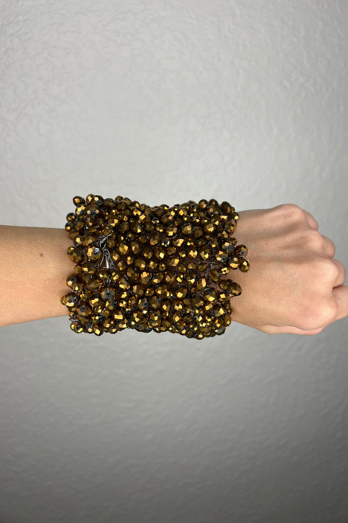 Style the Gold Luxe Crystal Cascade Extra Large Statement Bracelet exclusively at Born To Glam