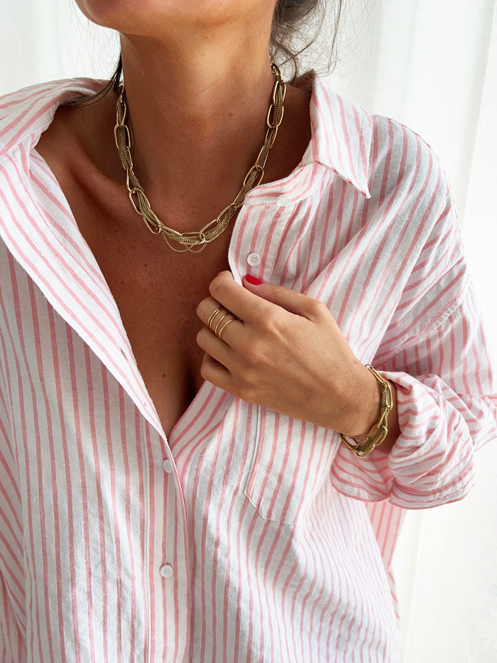 Delicate gold ring close-up