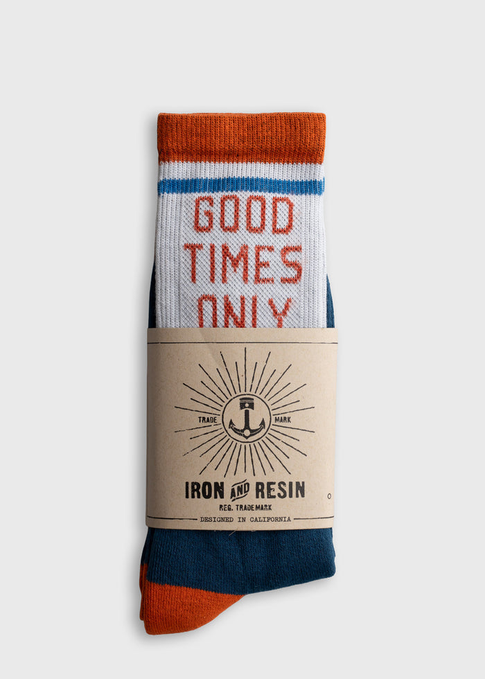 Cotton polyester blend crew socks with stretch fit and durable construction, one size everyday socks available in two colors