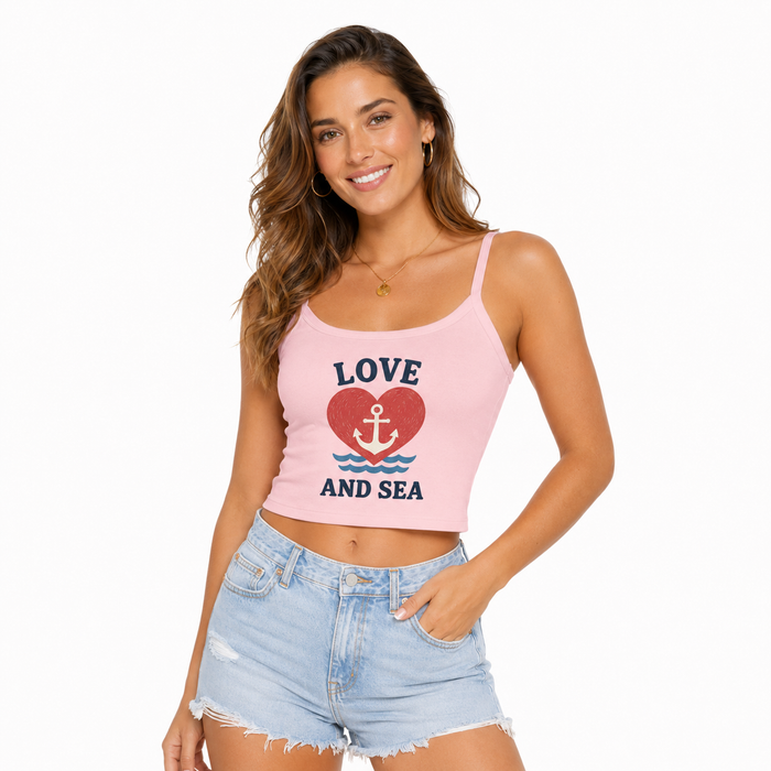 Women’s summer tank top with playful sea-inspired graphic