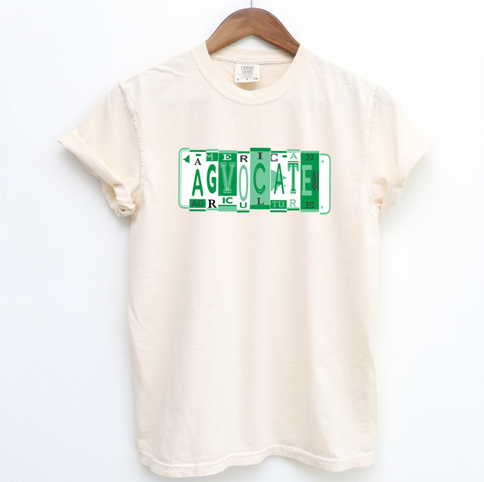 Green Agvocate For Agriculture License Plate– Comfort Colors T-Shirt