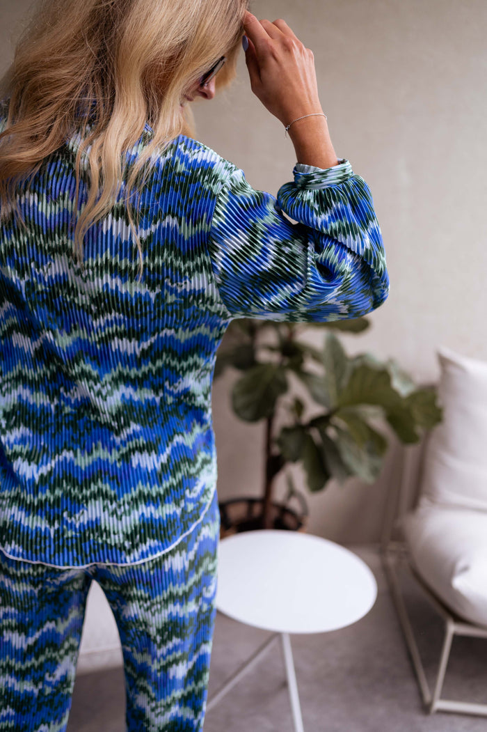 Green and Blue Gleda Blouse