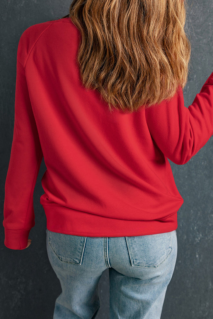 Green Solid Round Neck Raglan Sleeve Sweatshirt - Tops/Sweatshirts & Hoodies