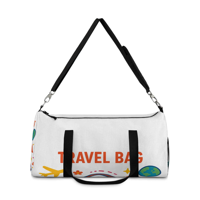 Weekend travel duffel bag shown for short trips, gym visits and organized packing in a versatile graphic style for daily use.