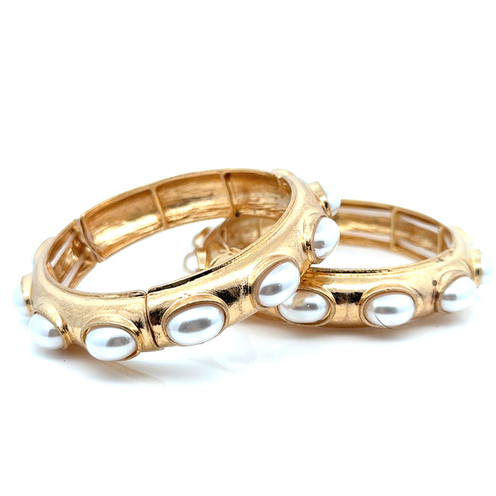 Style the Harriette Pearl Stretch Bracelet exclusively at Born To Glam