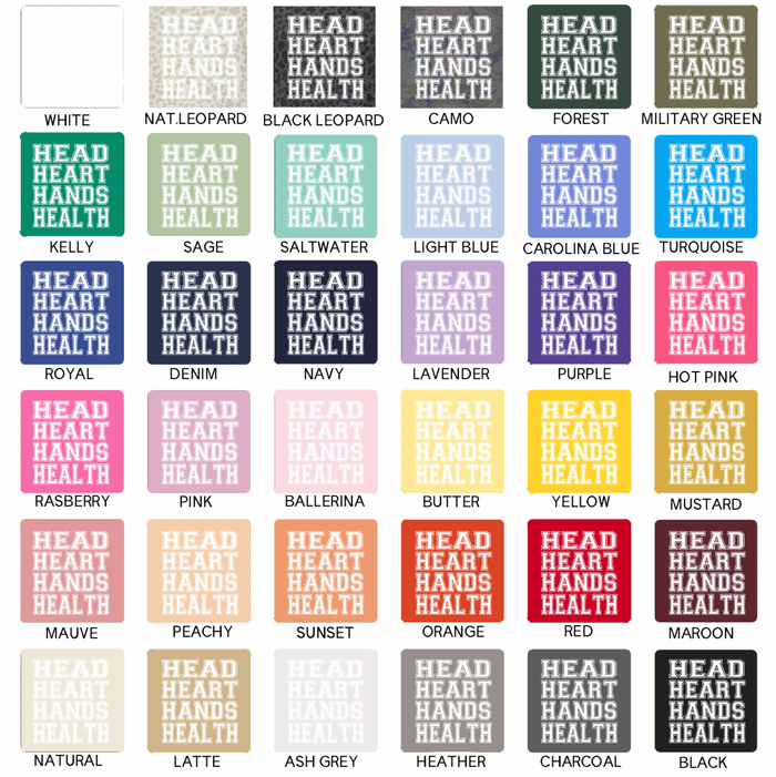 Head, Heart, Hand, Health White Ink– Infant/Toddler/Youth