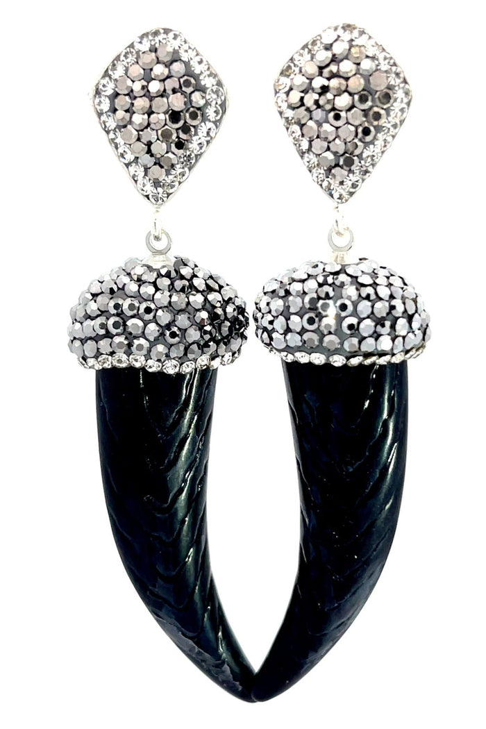 Style the Horn Crystal Dangle Earring exclusively at Born To Glam