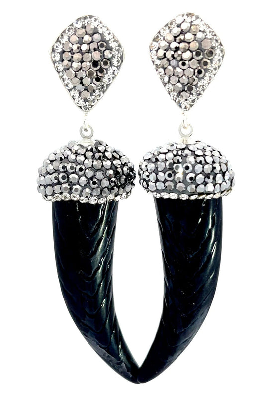 Style the Horn Crystal Dangle Earring exclusively at Born To Glam