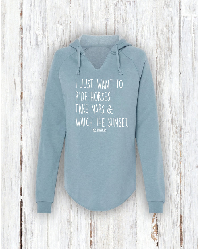 Horses, Naps & Sunsets Lightweight Hoodie