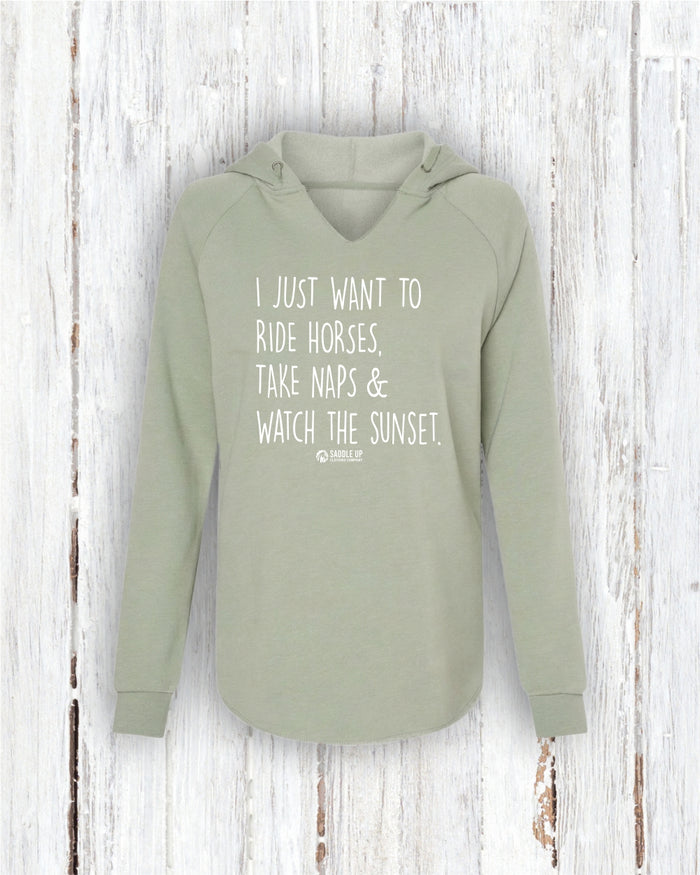 Horses, Naps & Sunsets Lightweight Hoodie