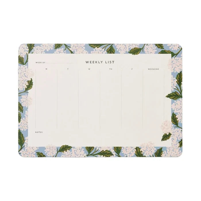 Hydrangea Weekly Desk Pad