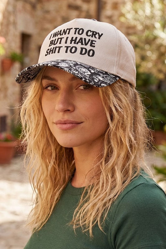 I Want To Cry But I Have S**T To Do Ball Cap-Cute-Trendy-Shop-Womens-Boutique-Clothing-Store
