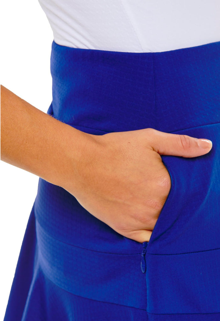 Pockets of the IBKUL Solid Flounce Skort - Navy