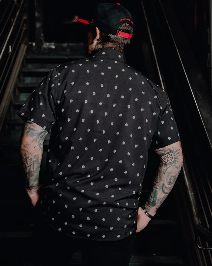 Insignia Short Sleeve Party Shirt - Black/White