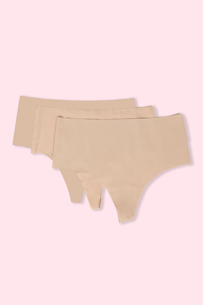 Invisible Seamless High-Rise Thong (3-Piece)