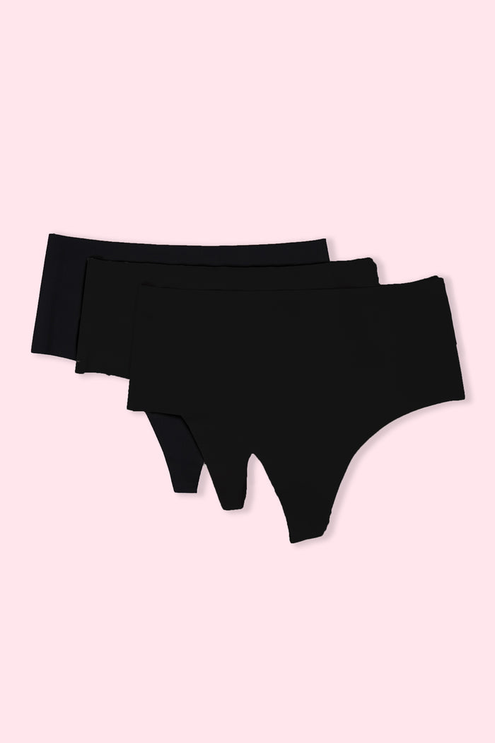 Invisible Seamless High-Rise Thong (3-Piece)