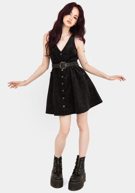 Iris Button Up Pinafore Mini Dress