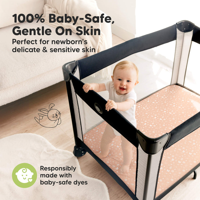 100% Baby-Safe, Gentle On Skin
Perfect for newborn's delicate & sensitive skin. Responsibly made with baby-safe dyes