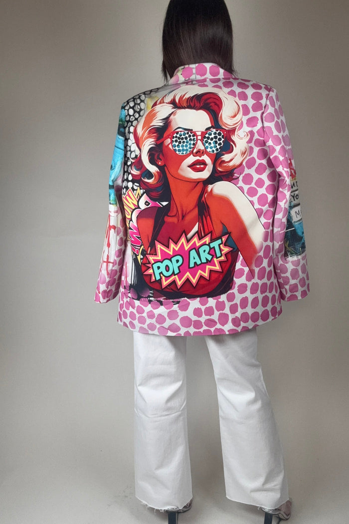 Style the Italian Pop Art Print Blazer exclusively at Born To Glam