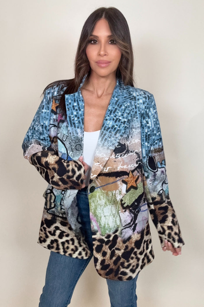 Style the Italian Snoopy Print Blazer exclusively at Born To Glam