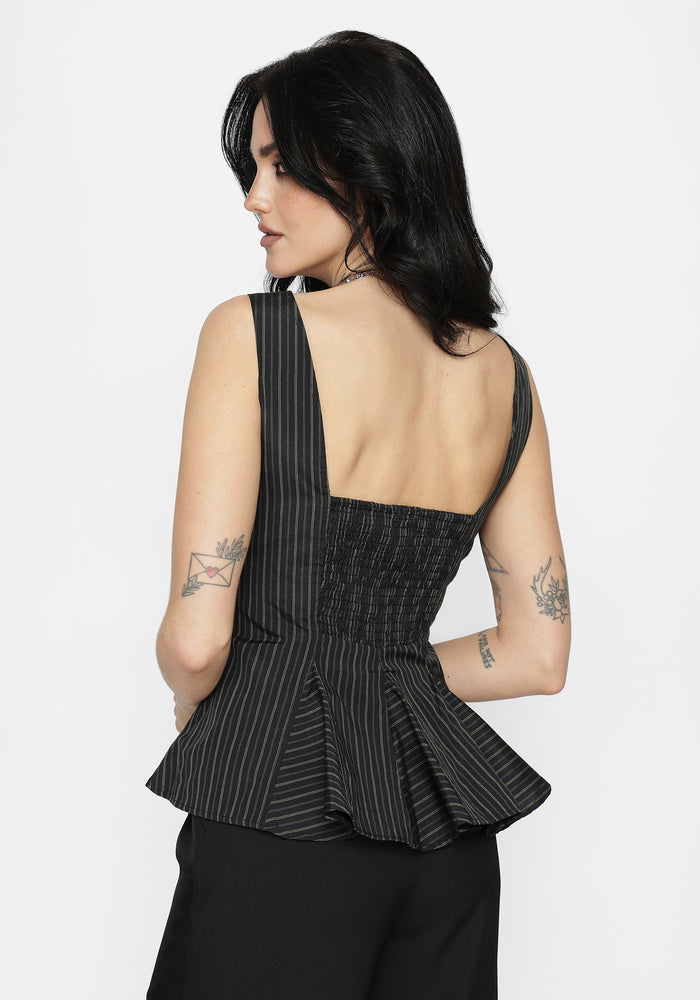 Jenna Stripe D-Ring Buckle Cami Top