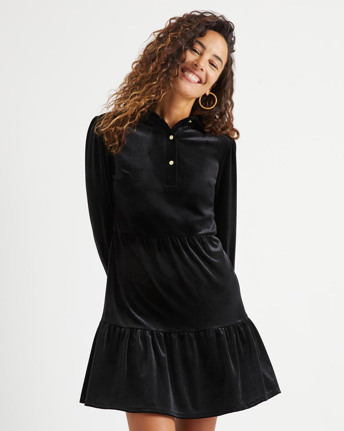 Jude Connally Henley Velvet - Black