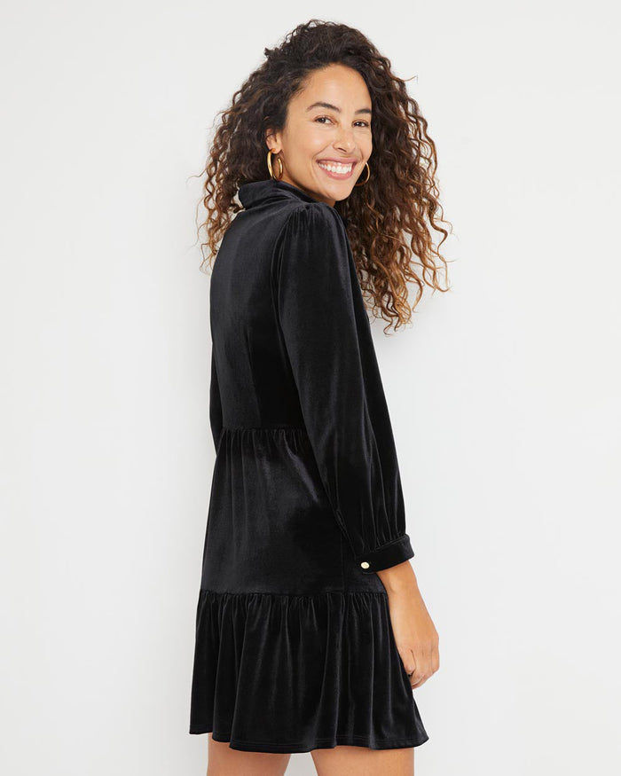 Jude Connally Henley Velvet - Black